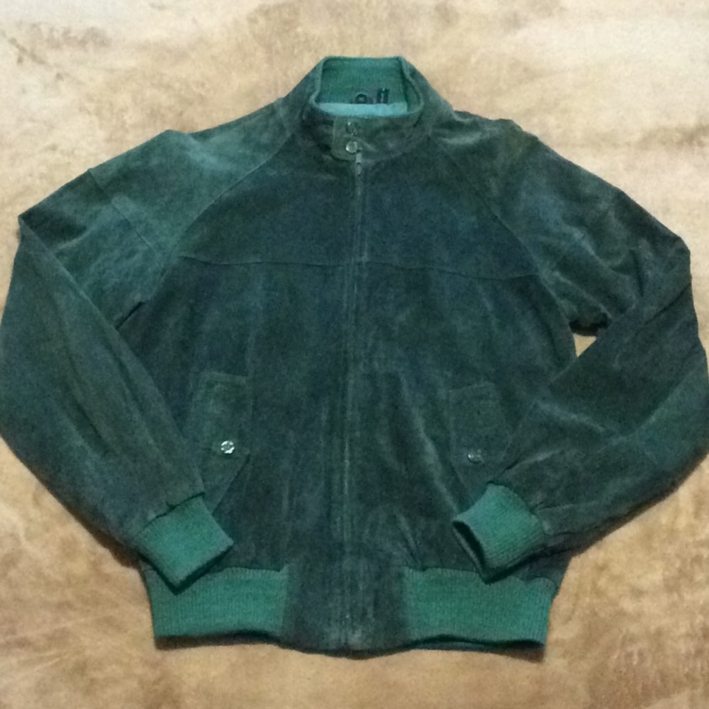 Evergreen Leather Suede Bomber Jacket, size 40 EUC